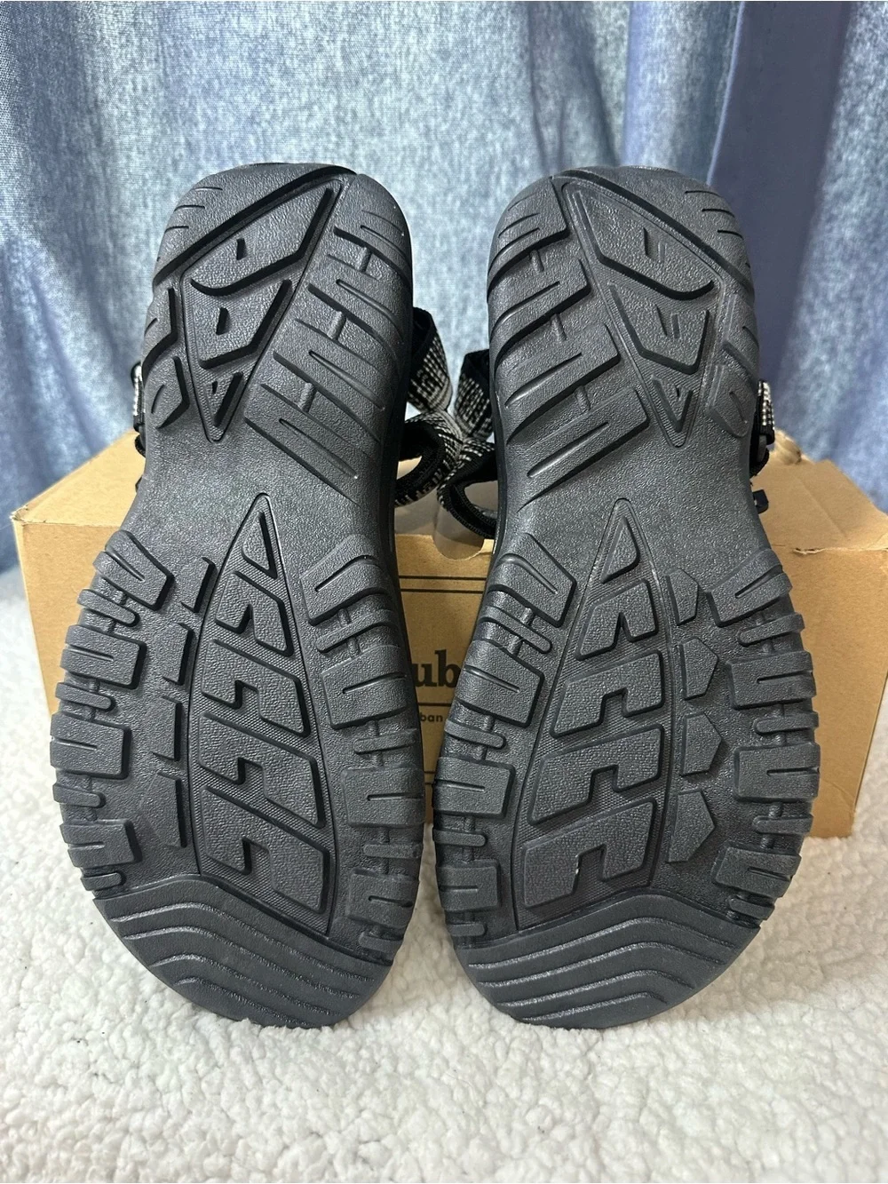 Men's Black Textured Strap Outdoor Sandals Hiking Water Arch Support size 10
